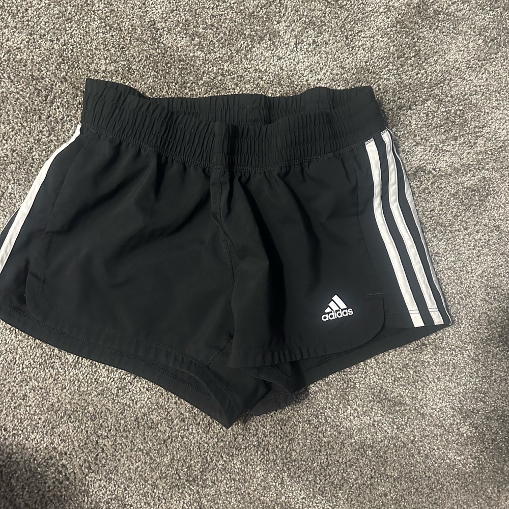 Adidas Black Shorts with White Accents